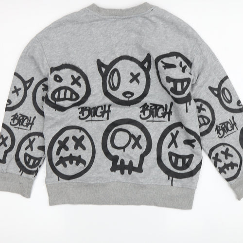 New Fangled Boys Grey Graphic Print Sweatshirt 12-13 Years