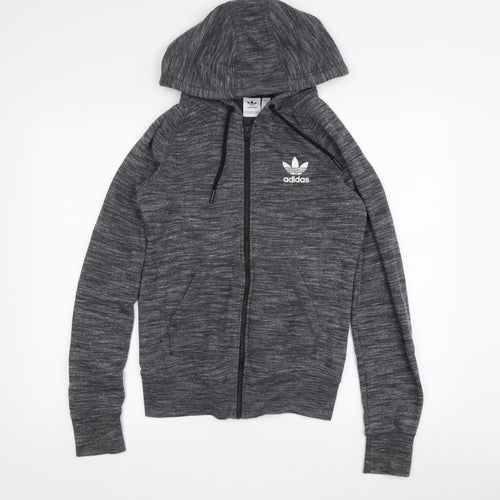 Adidas Boys Grey Full Zip Hoodie Size S