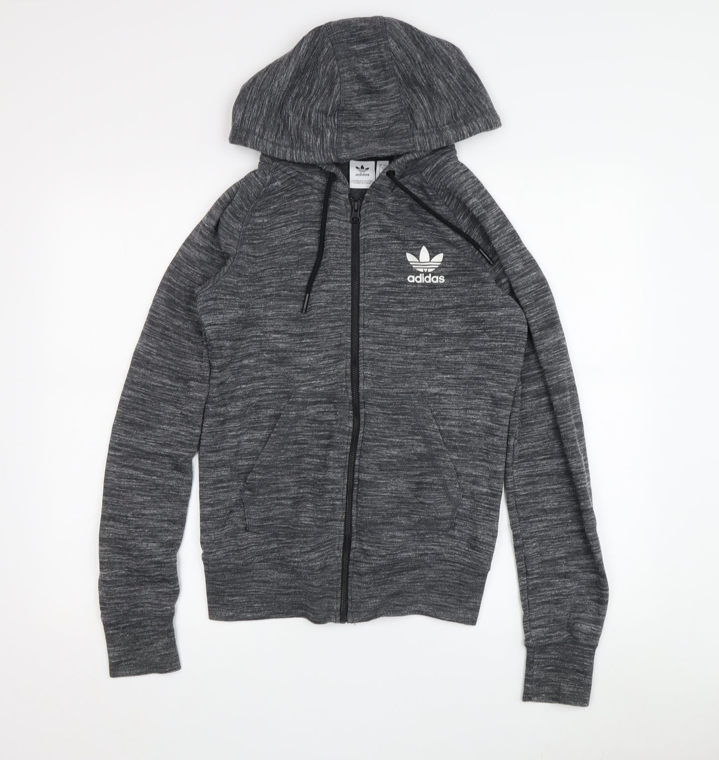 Adidas Boys Grey Full Zip Hoodie Size S