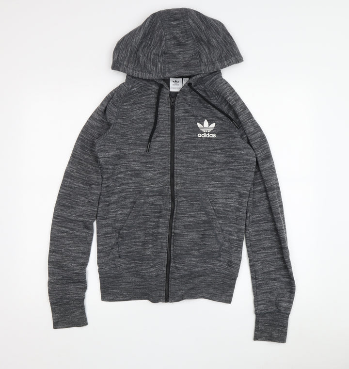 Adidas Boys Grey Full Zip Hoodie Size S