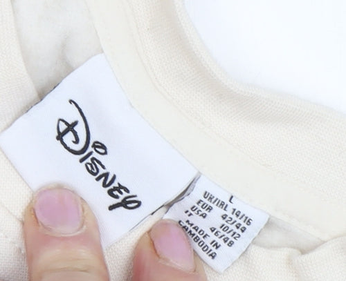 Disney Women's Ivory Mickey Sweatshirt L