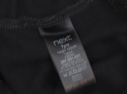 Next Girls Black Rainbow Sweatshirt Dress, Size 7 Years