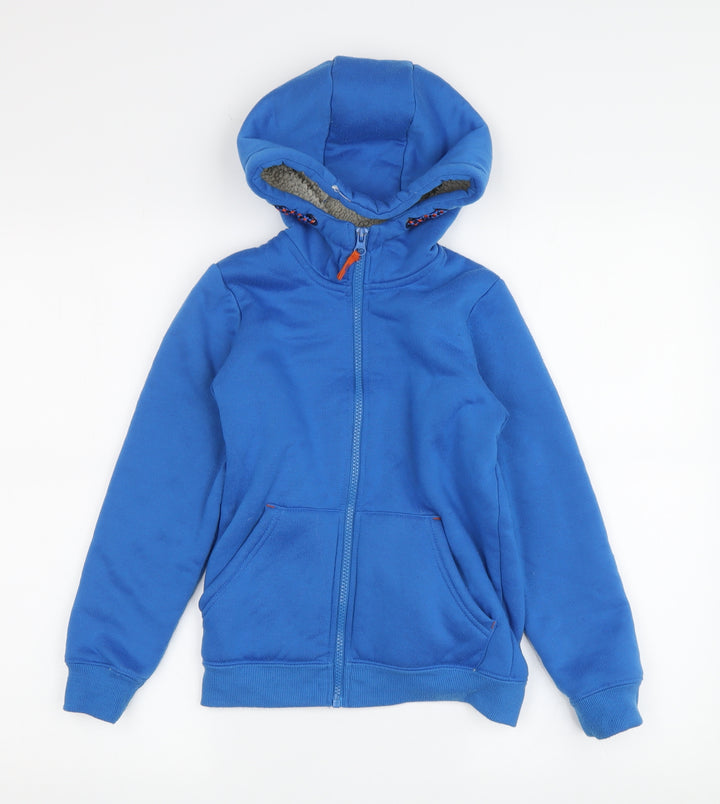 Mountain Warehouse Boys Blue Hoodie 7-8 Full Zip Lined