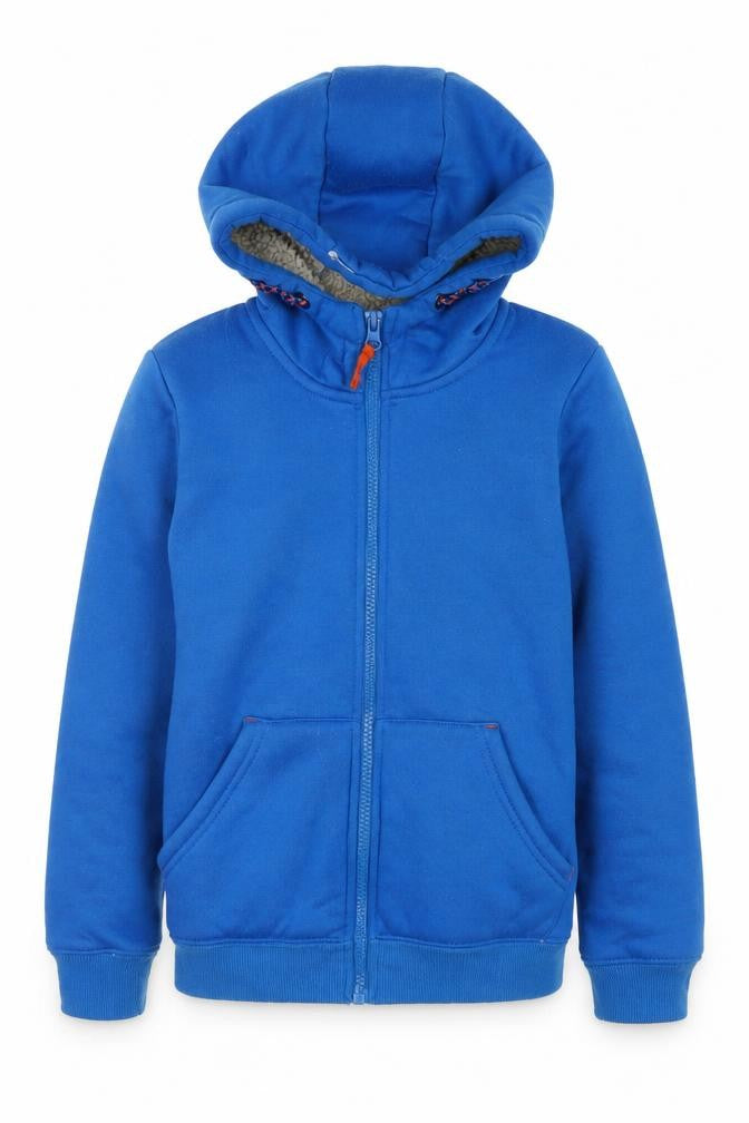 Mountain Warehouse Boys Blue Hoodie 7-8 Full Zip Lined