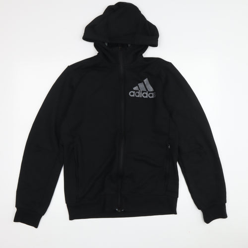 Adidas Unisex Black Full Zip Hoodie Size S Regular Fit