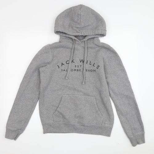 Jack Wills Women's Grey Hoodie, UK 8, Pullover