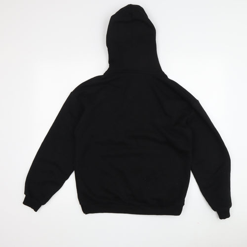 Zara Boys Black Graphic Print Pullover Hoodie Size 14