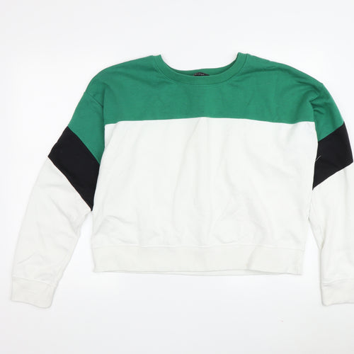 New Look Women's Colourblock Sweatshirt Green Size 16