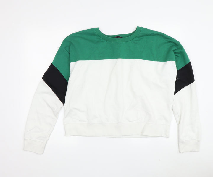 New Look Women's Colourblock Sweatshirt Green Size 16
