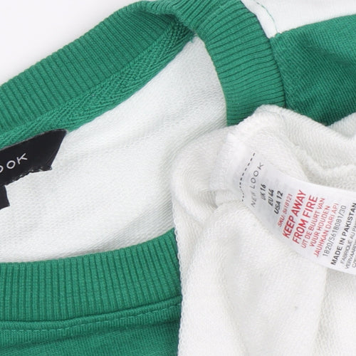 New Look Women's Colourblock Sweatshirt Green Size 16