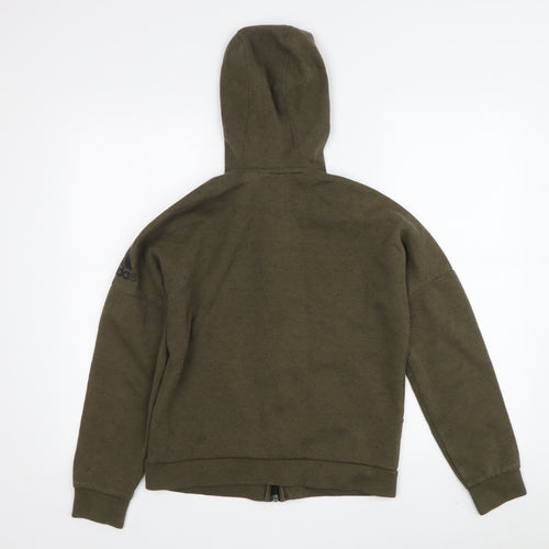 Adidas Boys Green Full Zip Hoodie 11-12 Years