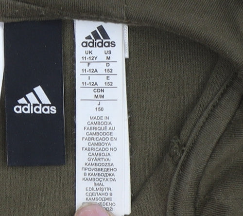 Adidas Boys Green Full Zip Hoodie 11-12 Years