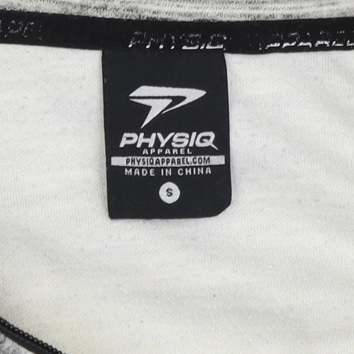 Physiq Apparel Men's S Grey Full Zip Hoodie, Athletic Fit