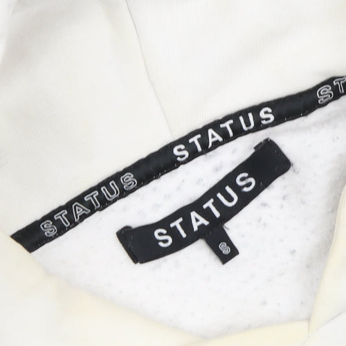 STATUS Men's Grey Pullover Hoodie, Size S, Logo Accented