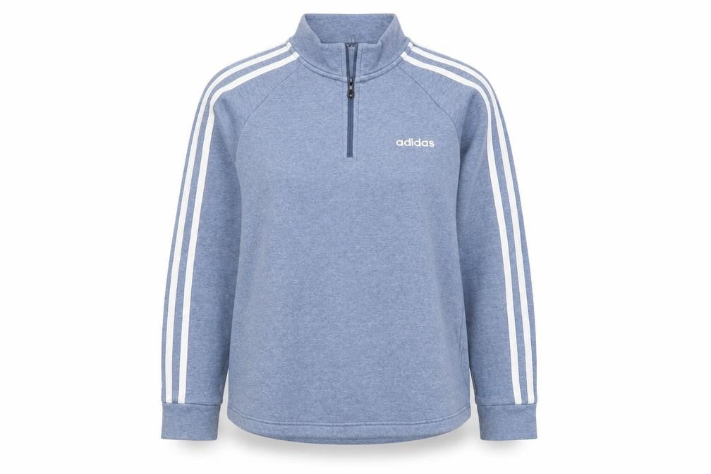 Front view of Adidas unisex blue pullover sweatshirt s