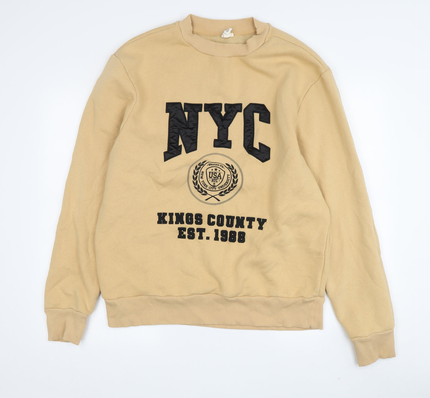 River Island Men's Beige Crew Neck Sweatshirt M