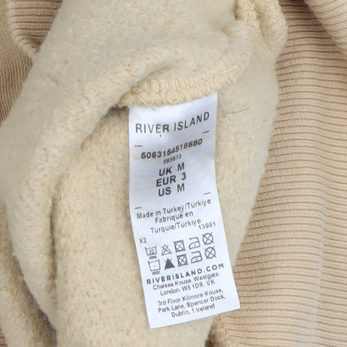 River Island Men's Beige Crew Neck Sweatshirt M