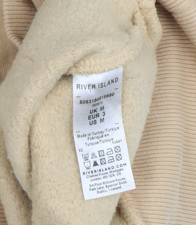 River Island Men's Beige Crew Neck Sweatshirt M