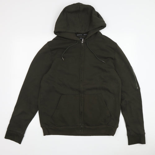 Brave Soul Men's Green Full Zip Hoodie, Size L
