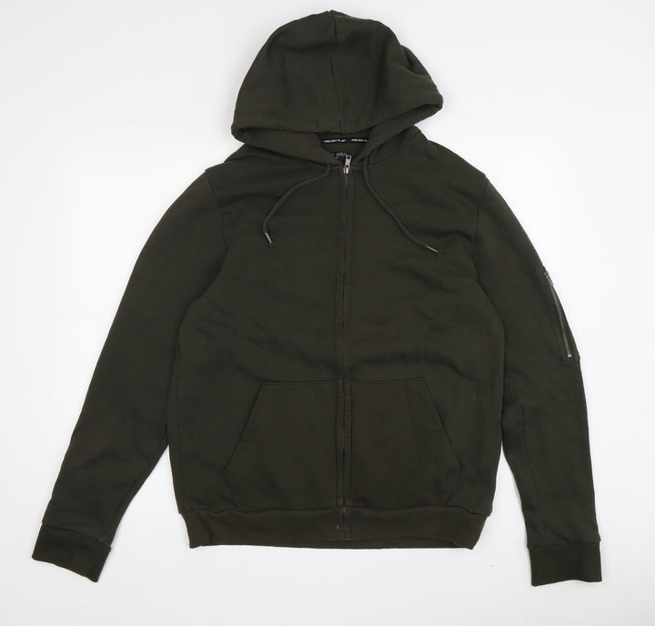 Brave Soul Men's Green Full Zip Hoodie, Size L