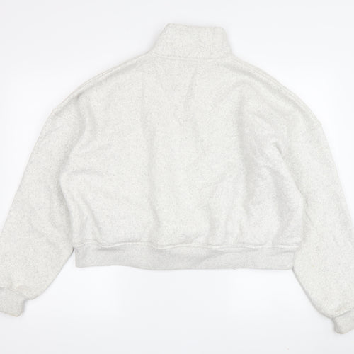 Boohoo Women's Grey Pullover Sweatshirt, S, High Neck, Logo