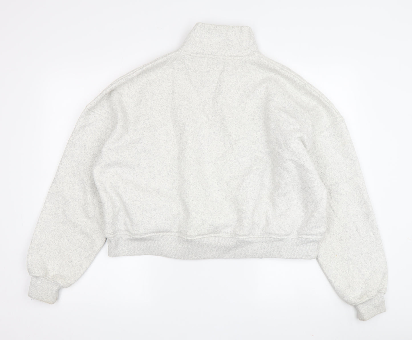 Boohoo Women's Grey Pullover Sweatshirt, S, High Neck, Logo