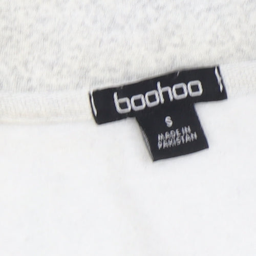 Boohoo Women's Grey Pullover Sweatshirt, S, High Neck, Logo