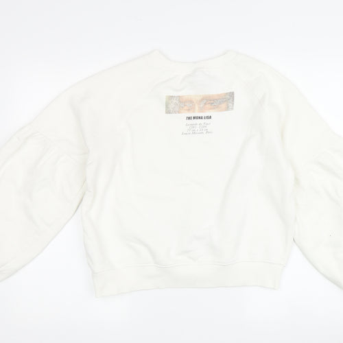 Zara Women's White Mona Lisa Art Print Sweatshirt S