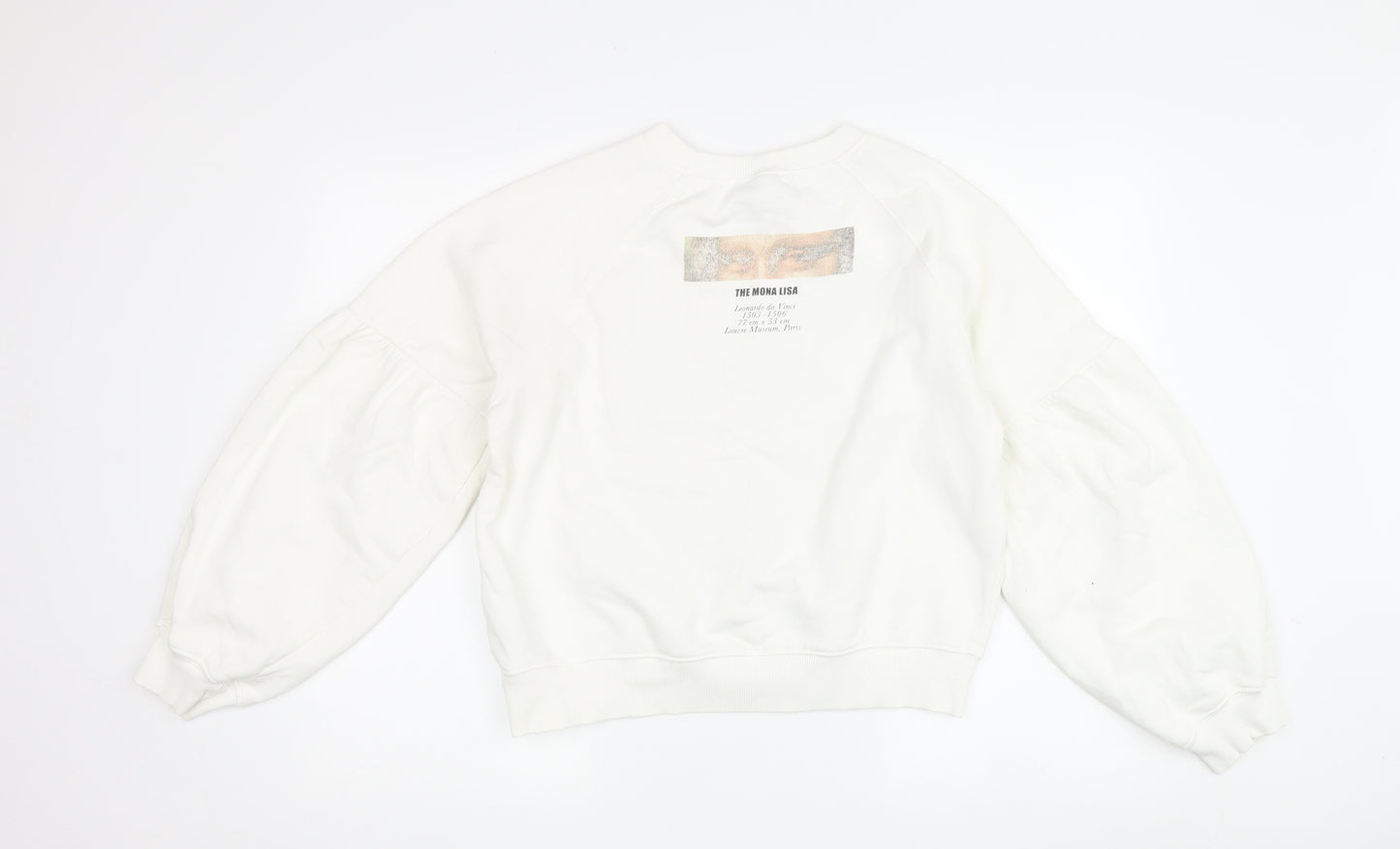 Zara Women's White Mona Lisa Art Print Sweatshirt S