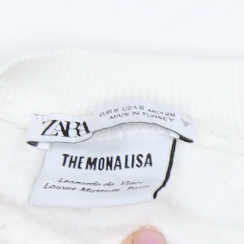 Zara Women's White Mona Lisa Art Print Sweatshirt S