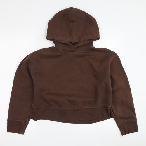 Zara Women’s Brown Cotton Pullover Hoodie - Small