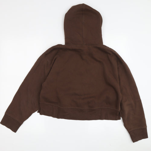 Zara Women’s Brown Cotton Pullover Hoodie - Small