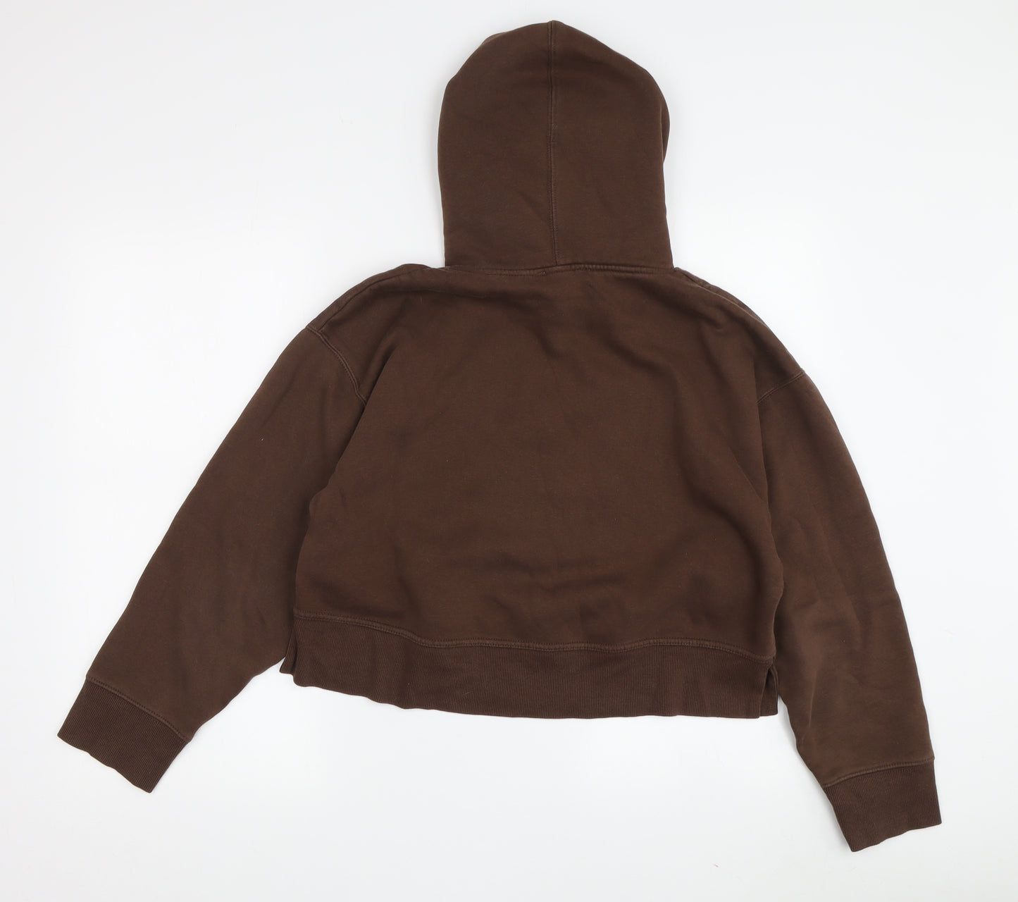 Zara Women’s Brown Cotton Pullover Hoodie - Small