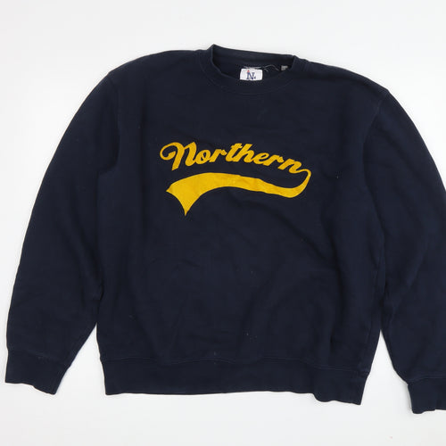 Northern Couture Men's Blue Large Logo Pullover Sweatshirt