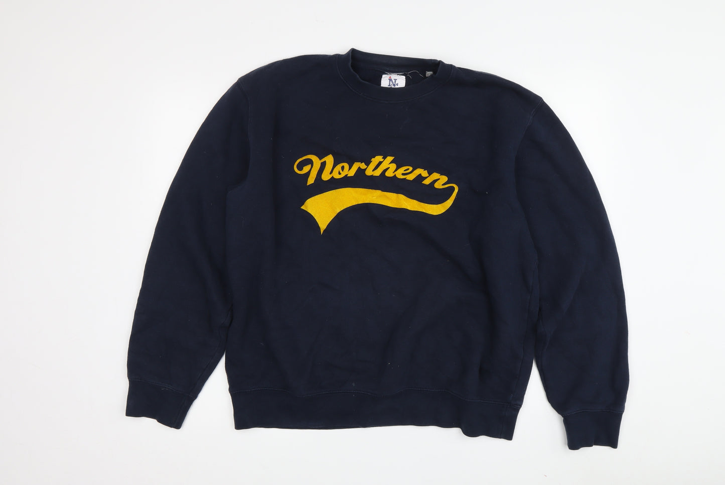 Northern Couture Men's Blue Large Logo Pullover Sweatshirt
