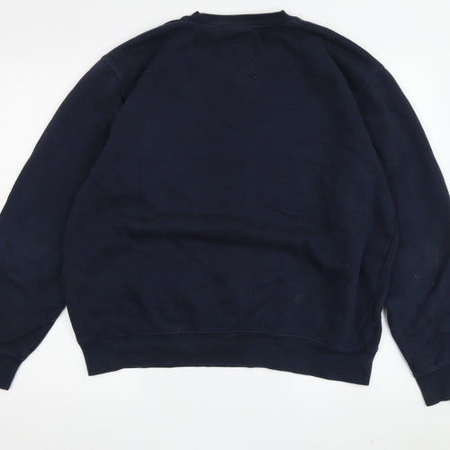 Northern Couture Men's Blue Large Logo Pullover Sweatshirt