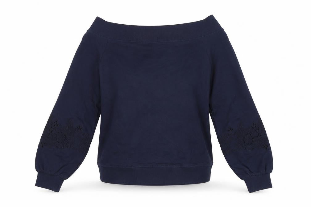 Front view of Next Women's Blue Pullover Sweatshirt XS New