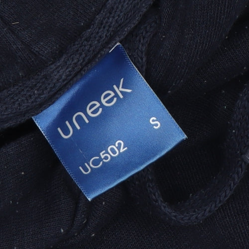 Uneek Black Hoodie, Unisex, Size S, Pullover Style