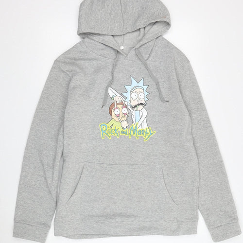 Men's Grey Rick and Morty XL Pullover Hoodie