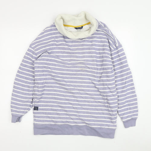 Joules Women's Purple Striped Sweatshirt Size L