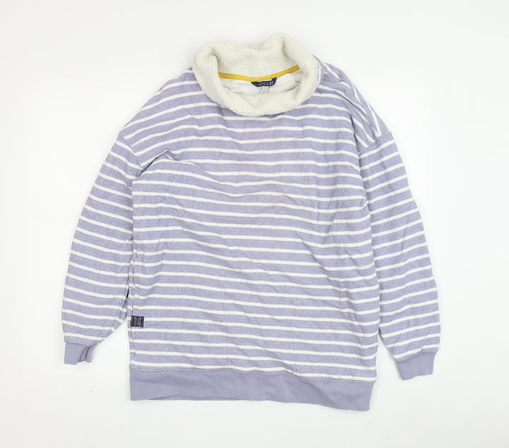 Joules Women's Purple Striped Sweatshirt Size L