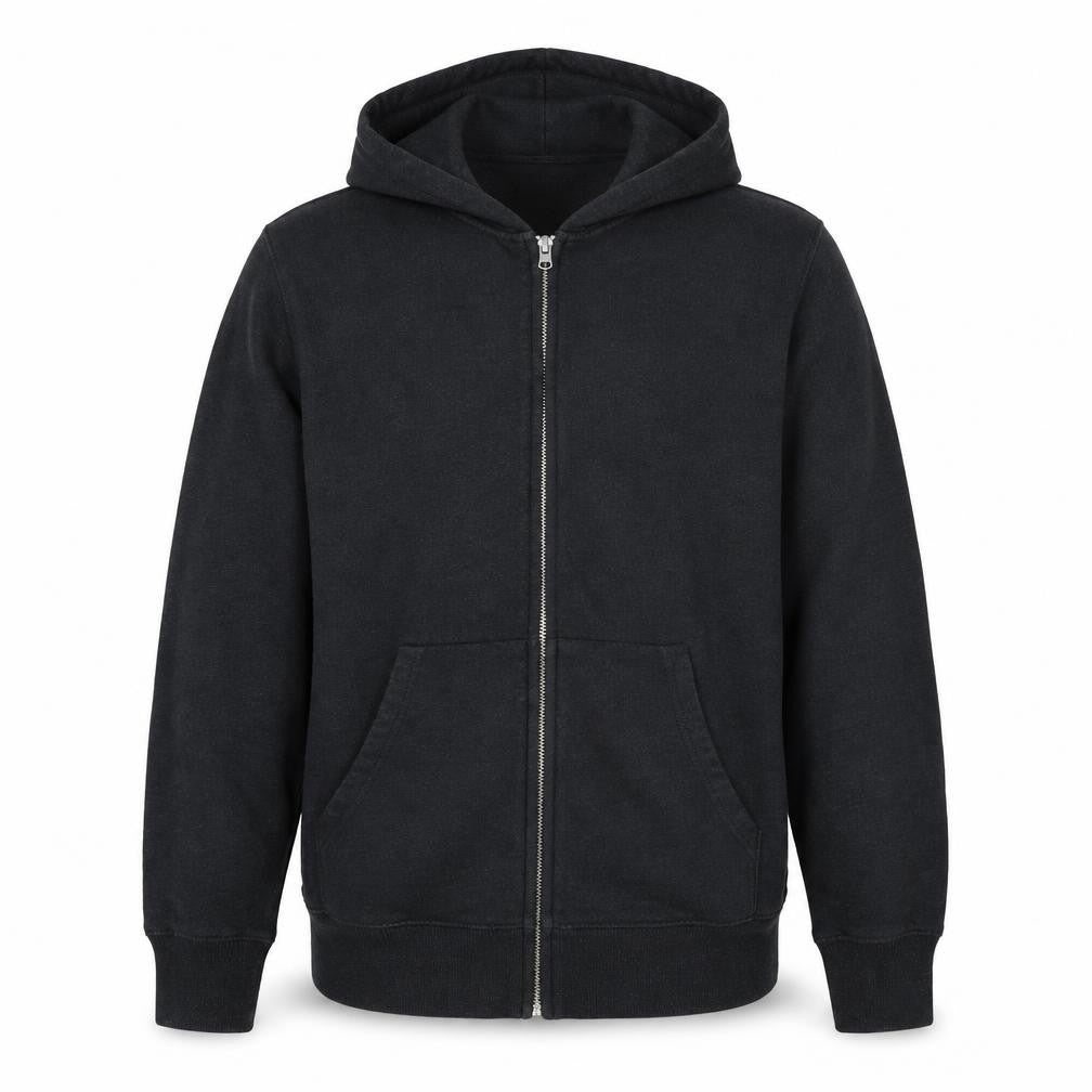 Front view of Gap Men's Black Full Zip Hoodie M with Logo