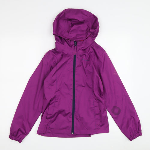 Decathlon Teens Purple Waterproof Rain Jacket Size 12
