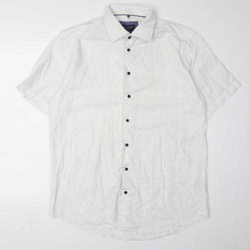 Gino Marcello Men's White XL Button-Up Casual Shirt