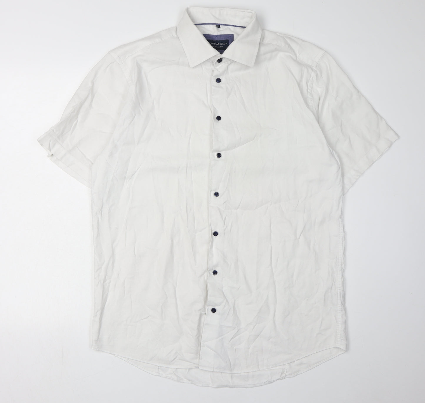 Gino Marcello Men's White XL Button-Up Casual Shirt