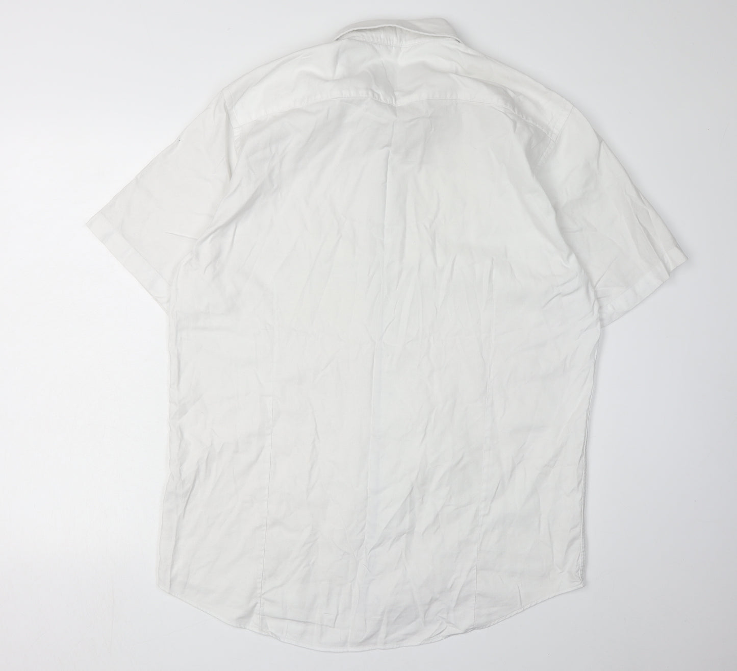 Gino Marcello Men's White XL Button-Up Casual Shirt