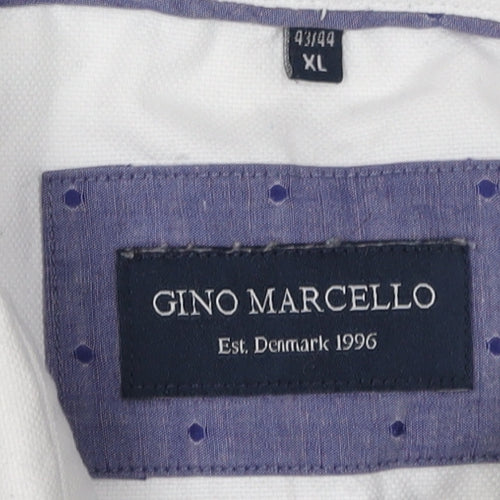Gino Marcello Men's White XL Button-Up Casual Shirt