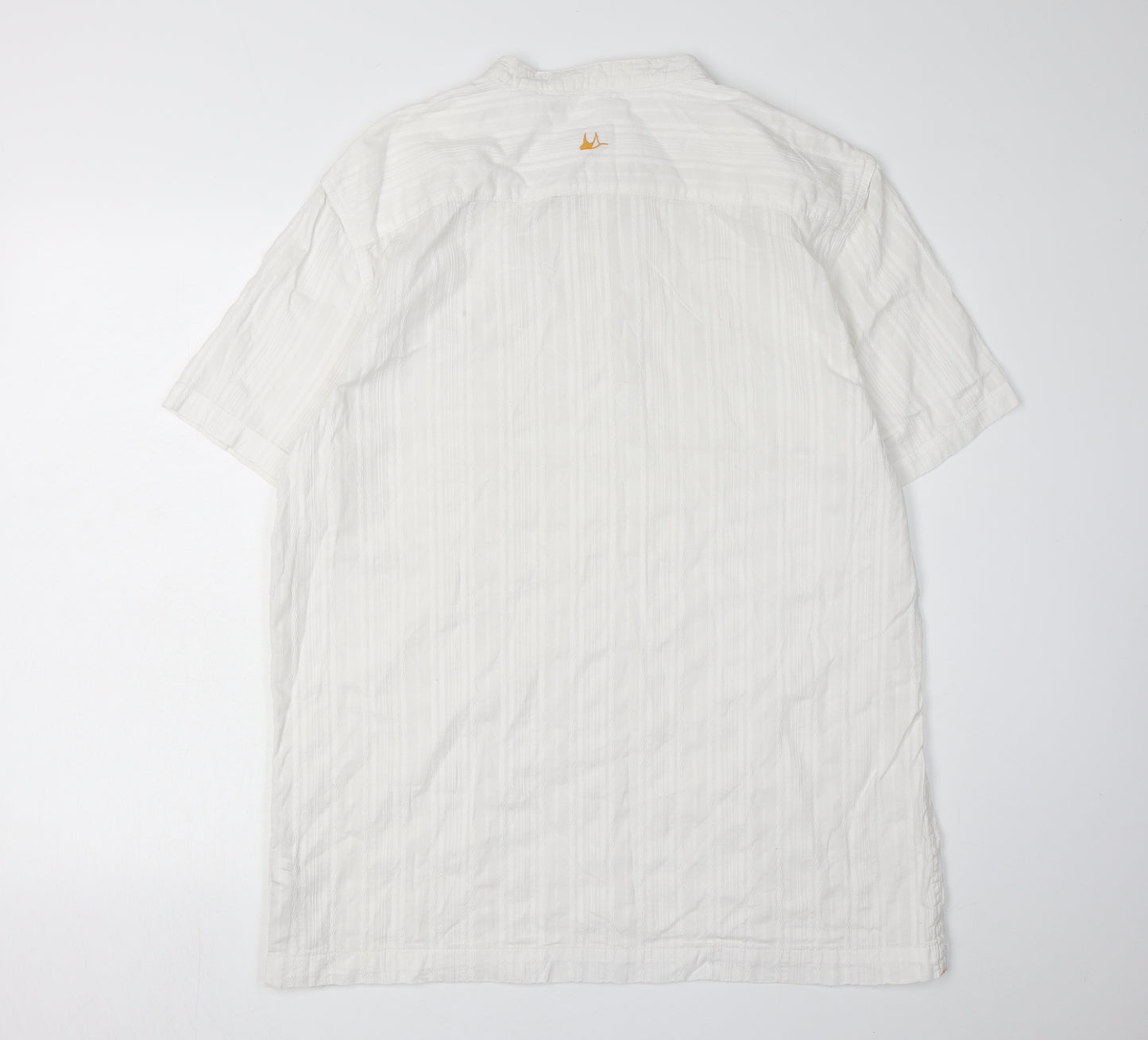 Mantaray Men's White Henley T-Shirt Size L