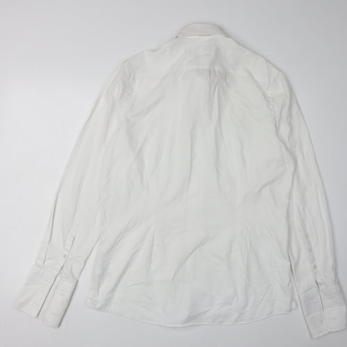 Next Men's White Cotton Long Sleeve Dress Shirt