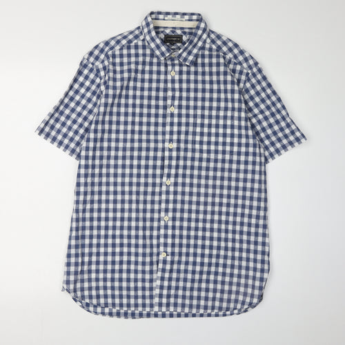 Howick Men's Blue Check Short Sleeve Shirt - M